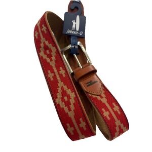 johnnie-O Mezcal Woven Belt Red Size 32